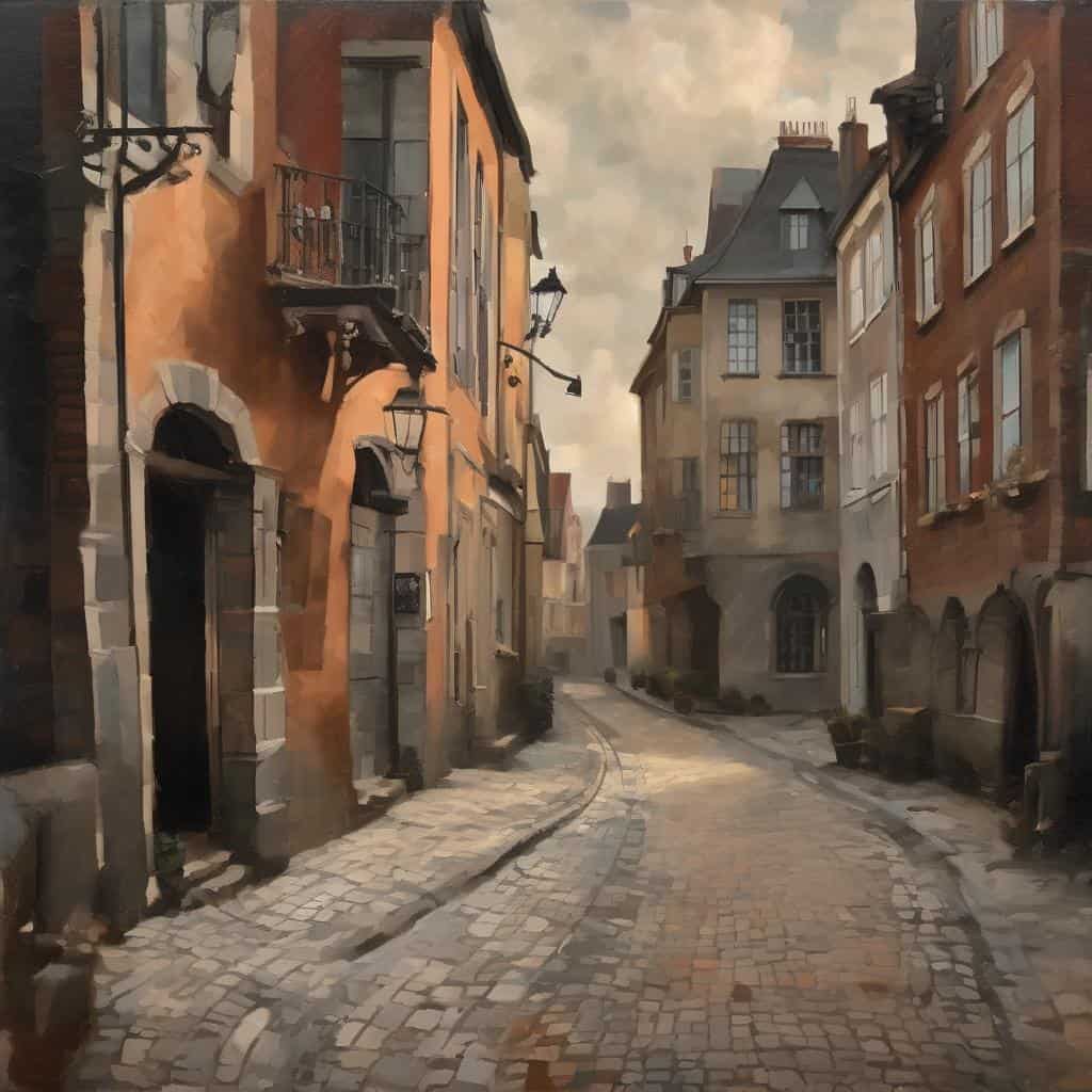 Παλιό κατοικία σε παραδοσιακό δρόμο της παλιάς πόλης, εκφράζοντας την ταυτότητα στην τέχνη, ιδιαίτερη αρχιτεκτονική και ιστορική κληρονομιά.